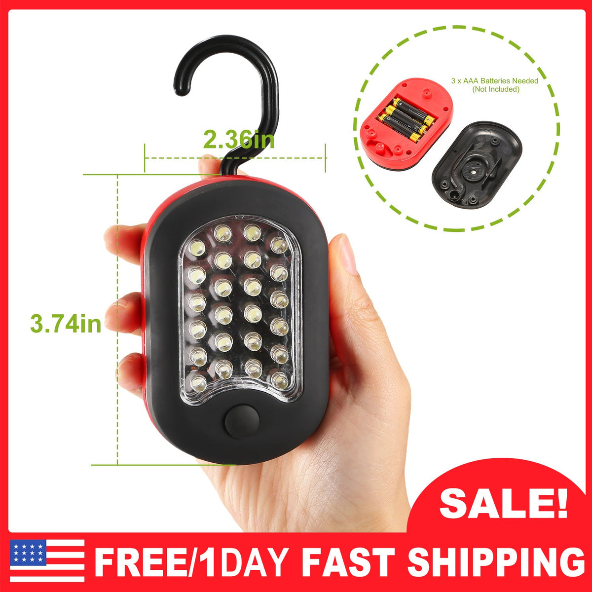 27-LED Magnetic Work Light with Hanging Hook