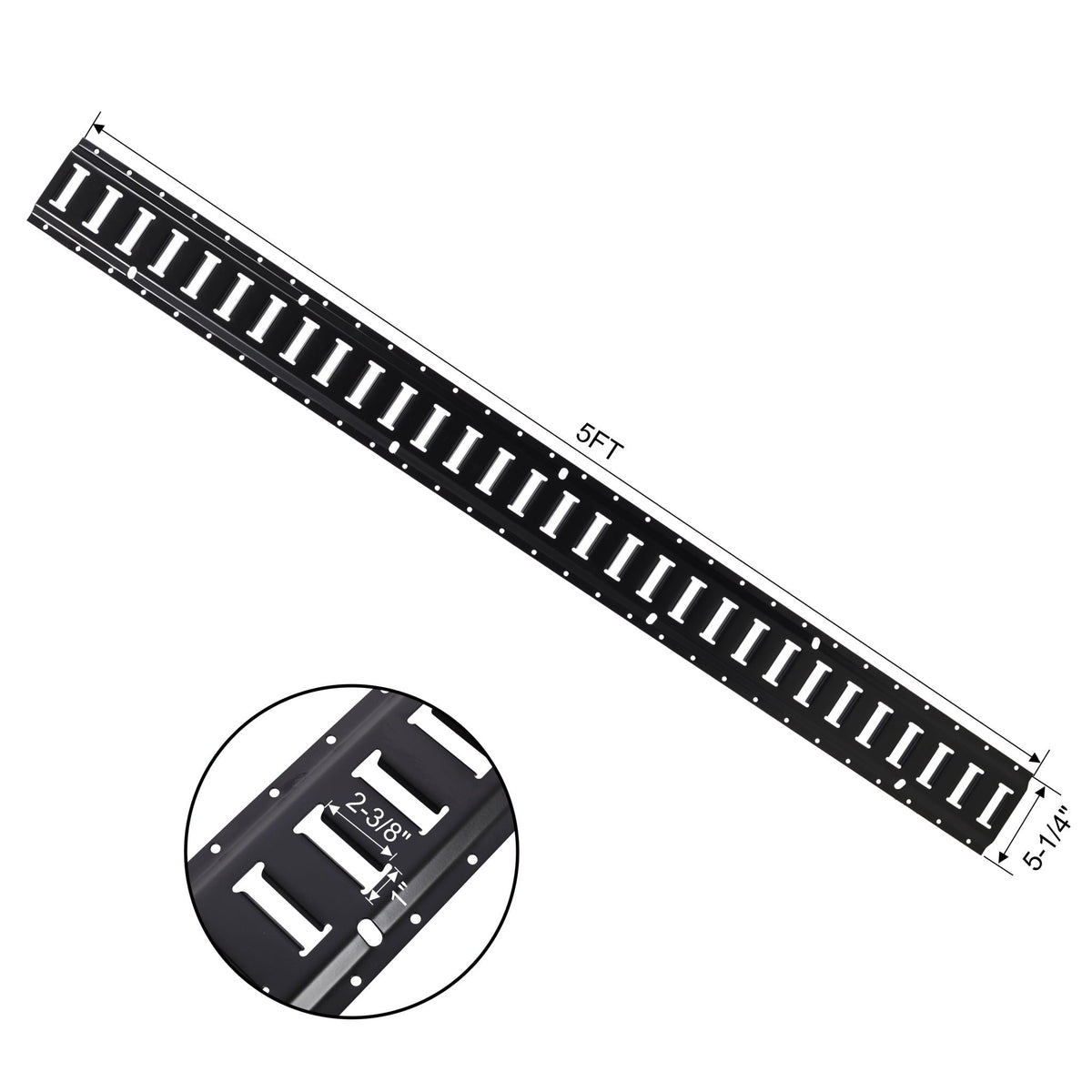 12-Piece E-Track Rail & Anchor Kit – Black
