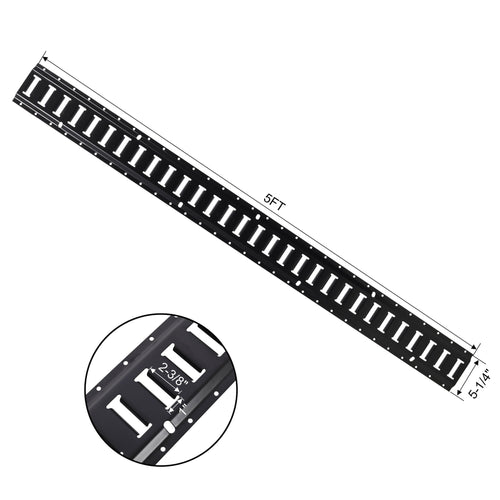 12-Piece E-Track Rail & Anchor Kit – Black