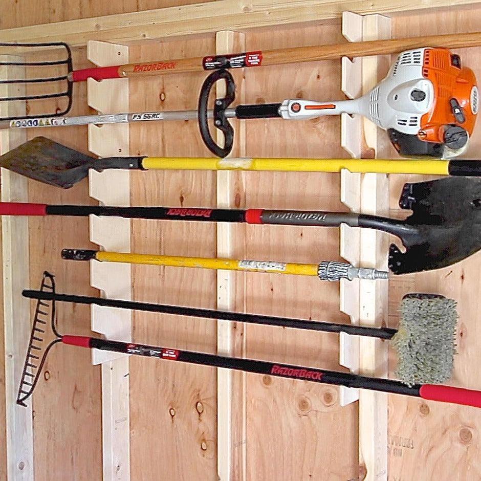 Wall-Mounted Garden Tool Organizer Rack
