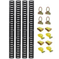 12-Piece E-Track Rail & Anchor Kit – Black