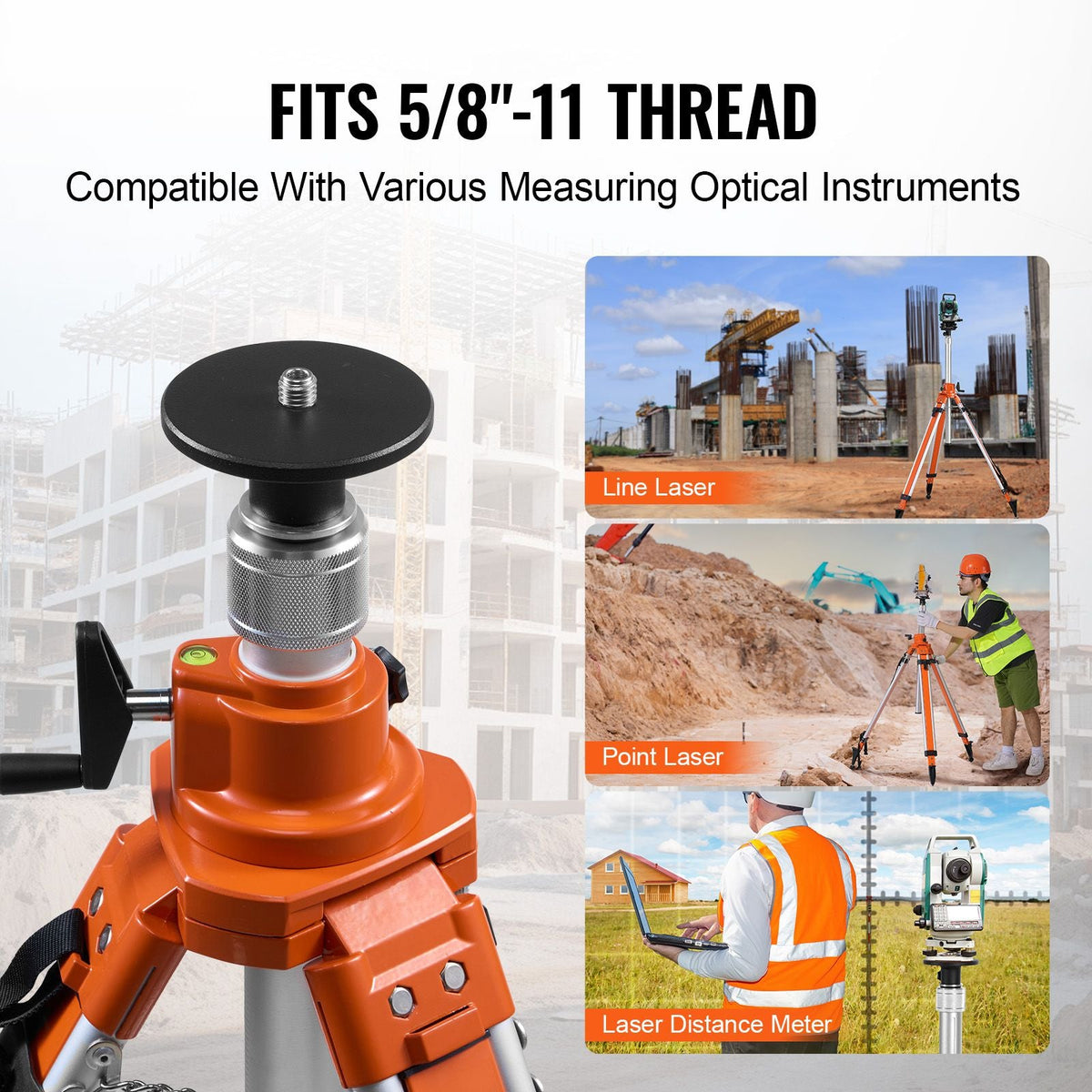 Heavy-Duty Laser Level Tripod Stand – 45–114 Inches