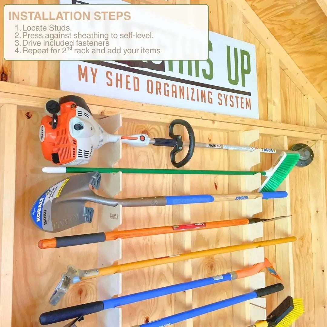 Wall-Mounted Garden Tool Organizer Rack