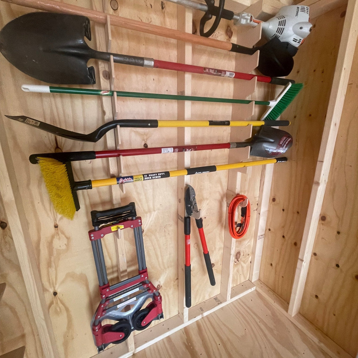 Wall-Mounted Garden Tool Organizer Rack