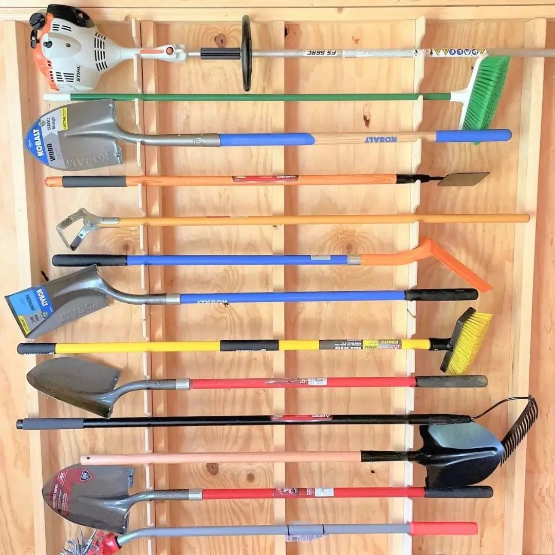 Wall-Mounted Garden Tool Organizer Rack
