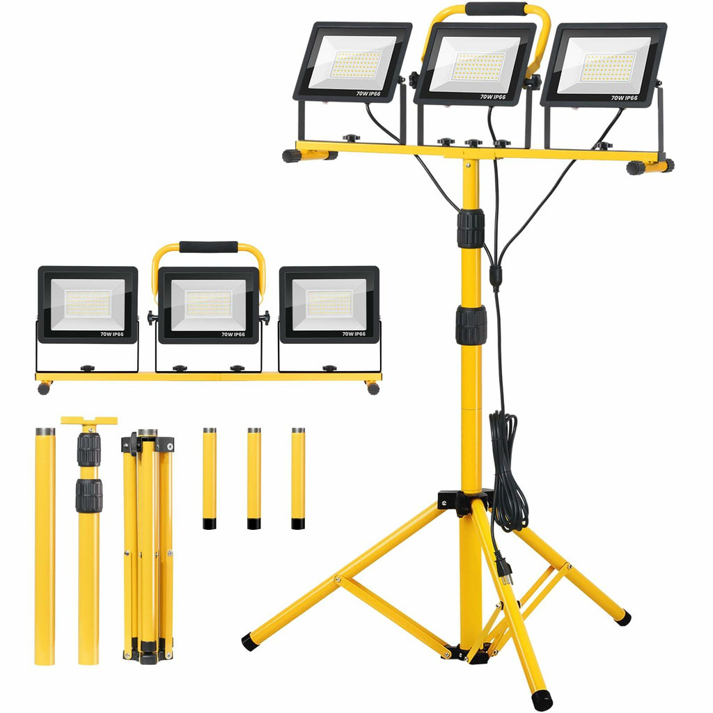 21,000-Lumen 3-Head LED Work Light with Stand