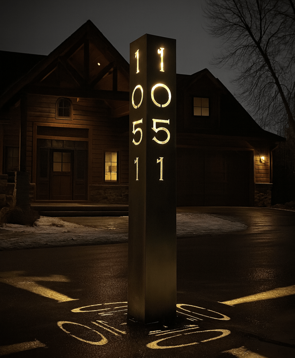 XL Solar Address Pillar Light – Steel
