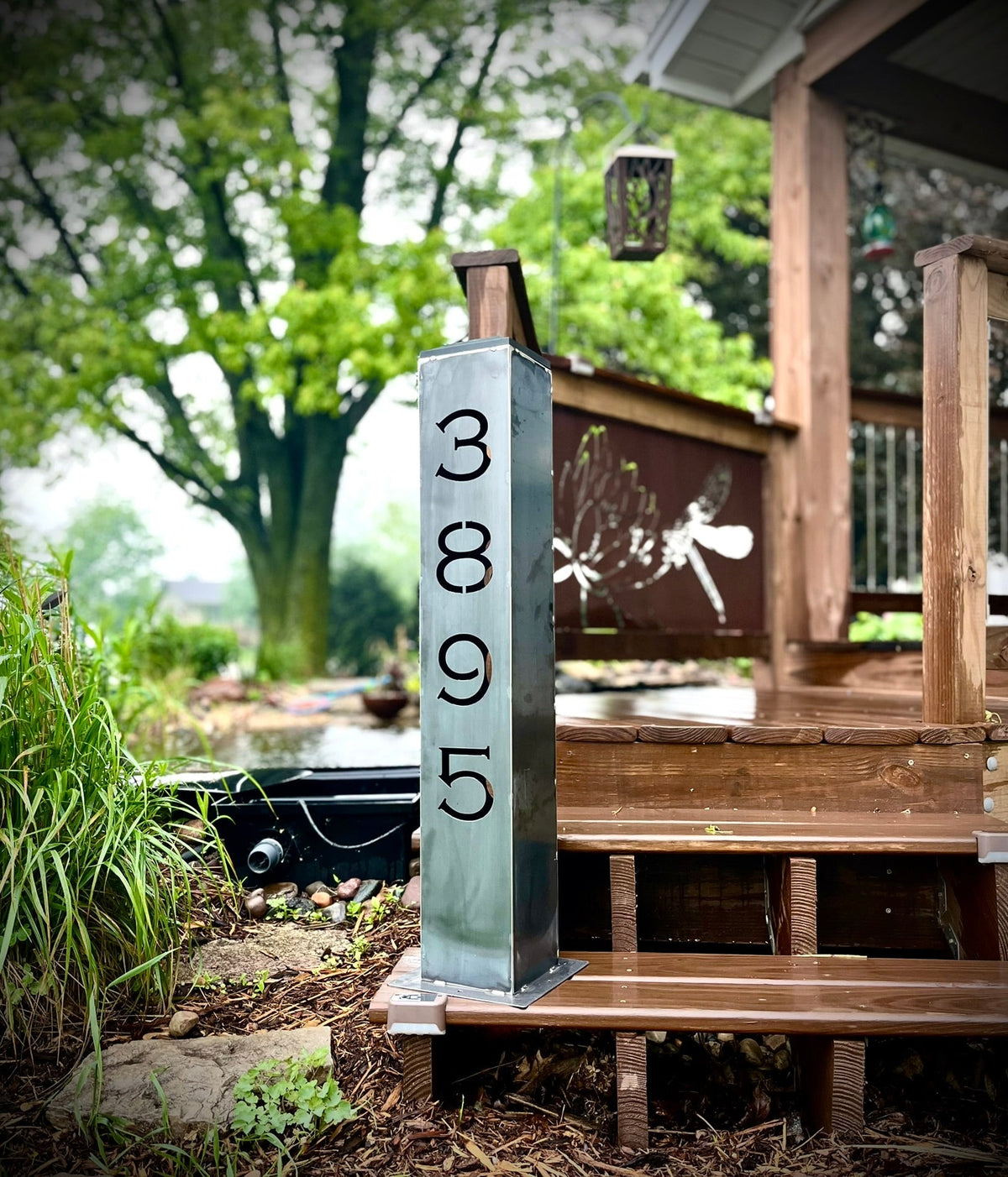 XL Solar Address Pillar Light – Steel