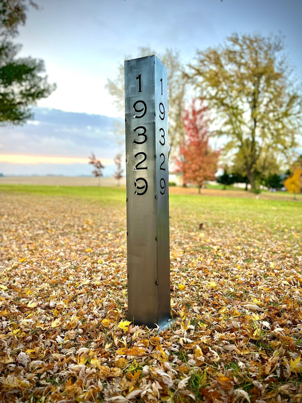 XL Solar Address Pillar Light – Steel